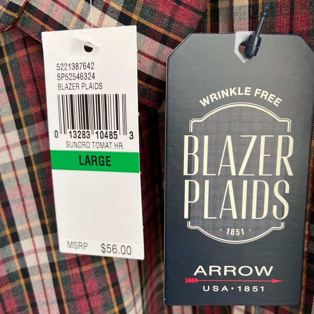 Arrow Blazer Plaids Long Sleeve Button Up Shirt - Picture 3 of 7